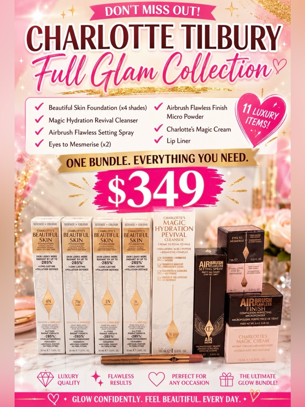 Charlotte Tilbury 11 piece BUNDLE